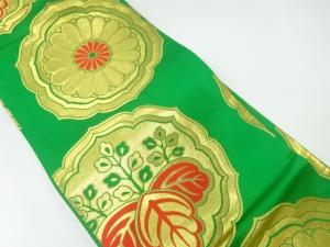 アンティーク　菊桐模様織出し丸帯（着用可）